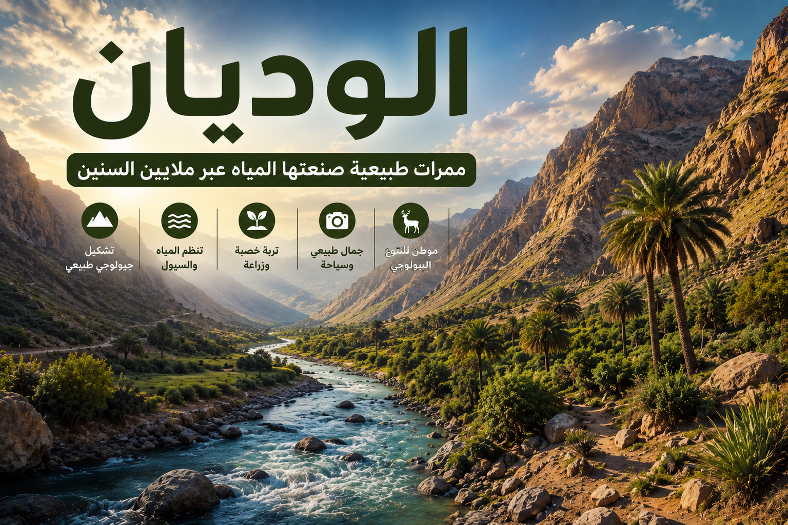 الوديان: ممرات طبيعية شكلتها المياه عبر ملايين السنين