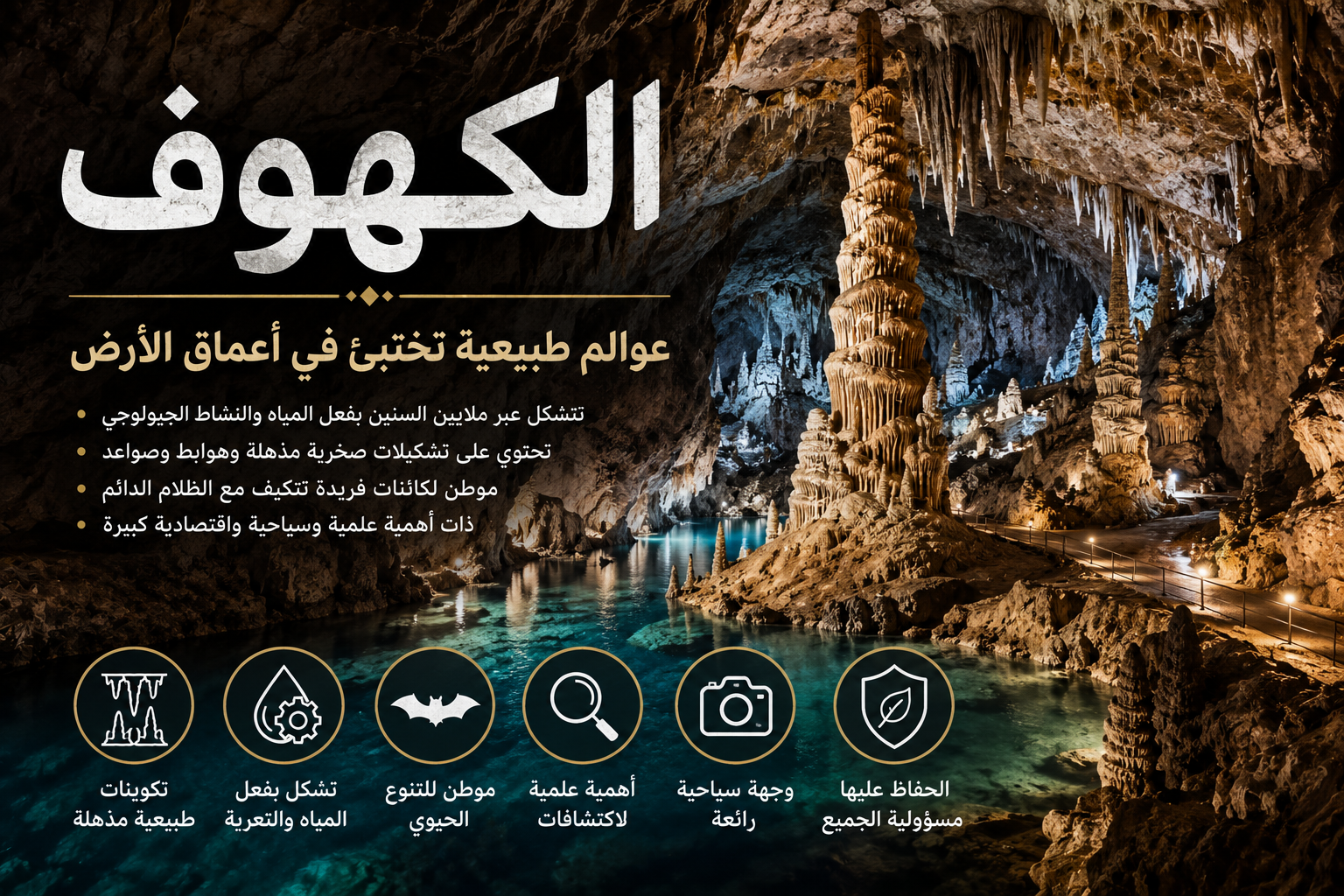 الكهوف: عوالم طبيعية تختبئ في أعماق الأرض